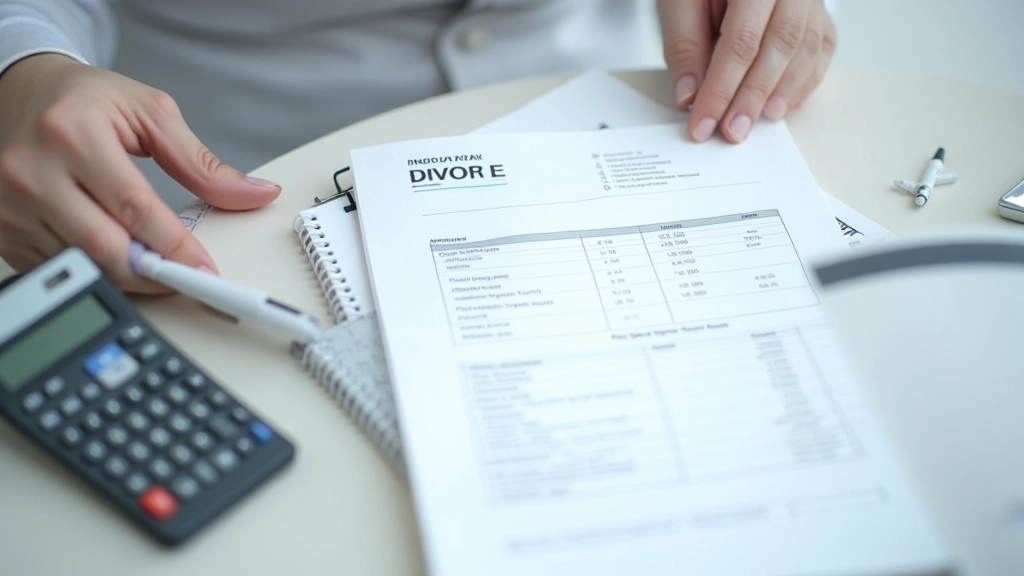 Hospital bill breakdown with calculator and pen for cost estimation